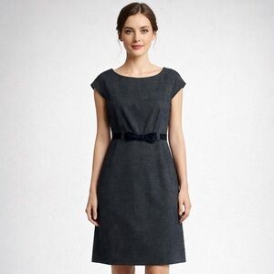 Studio 1 sleeveless blue belted dress size 6 career Officewear business